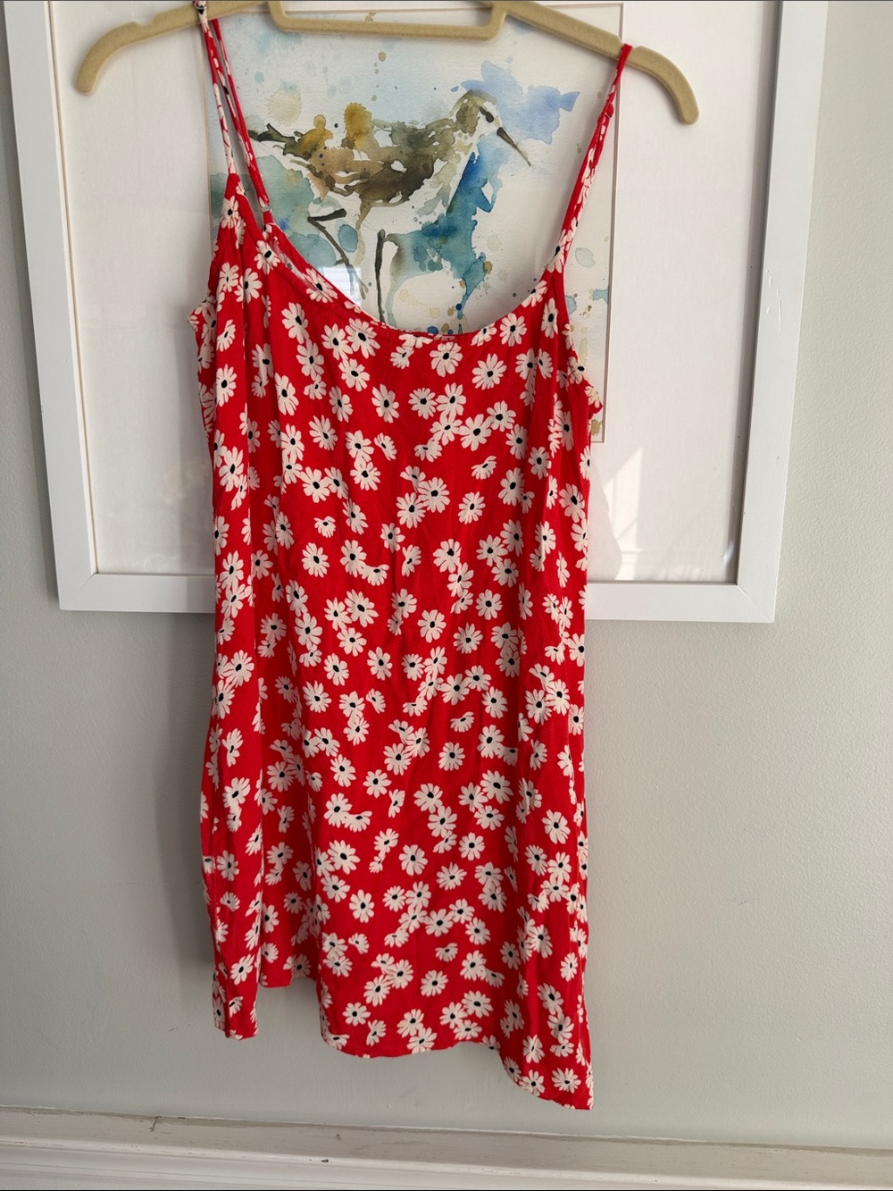 Reformation Red Daisy Slip Dress Tie Back Medium